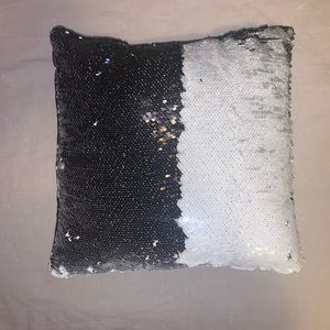 Black and white sequin pillow!